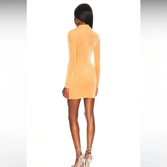 NEW Revolve X Superdown Evelyn Button Front Dress in Tangerine Babydoll Sz Large - Picture 3 of 6